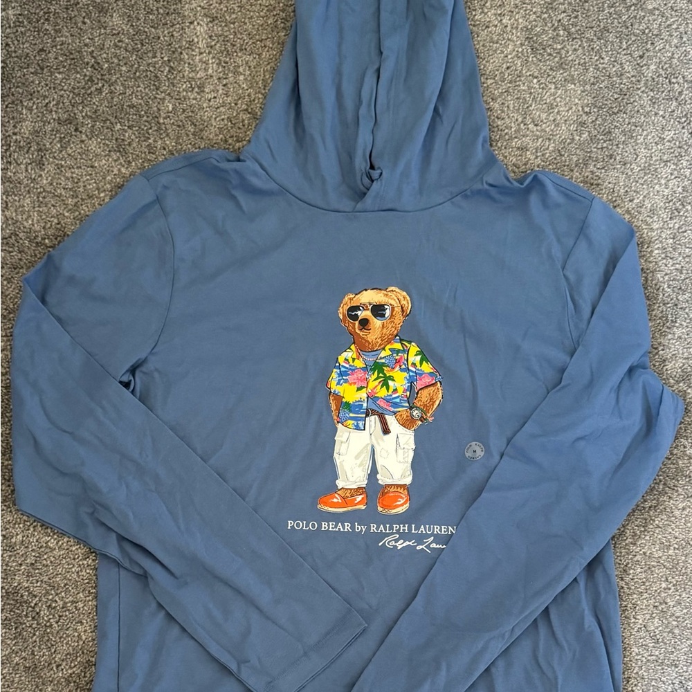 Polo by Ralph Lauren Blue Hoodie with Bear Graphic